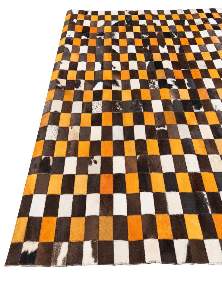 Detail image of  5' 1 x 8' Cowhide Stocks Rug