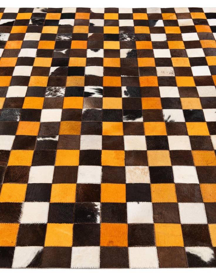 Detail image of  5' 1 x 8' Cowhide Stocks Rug