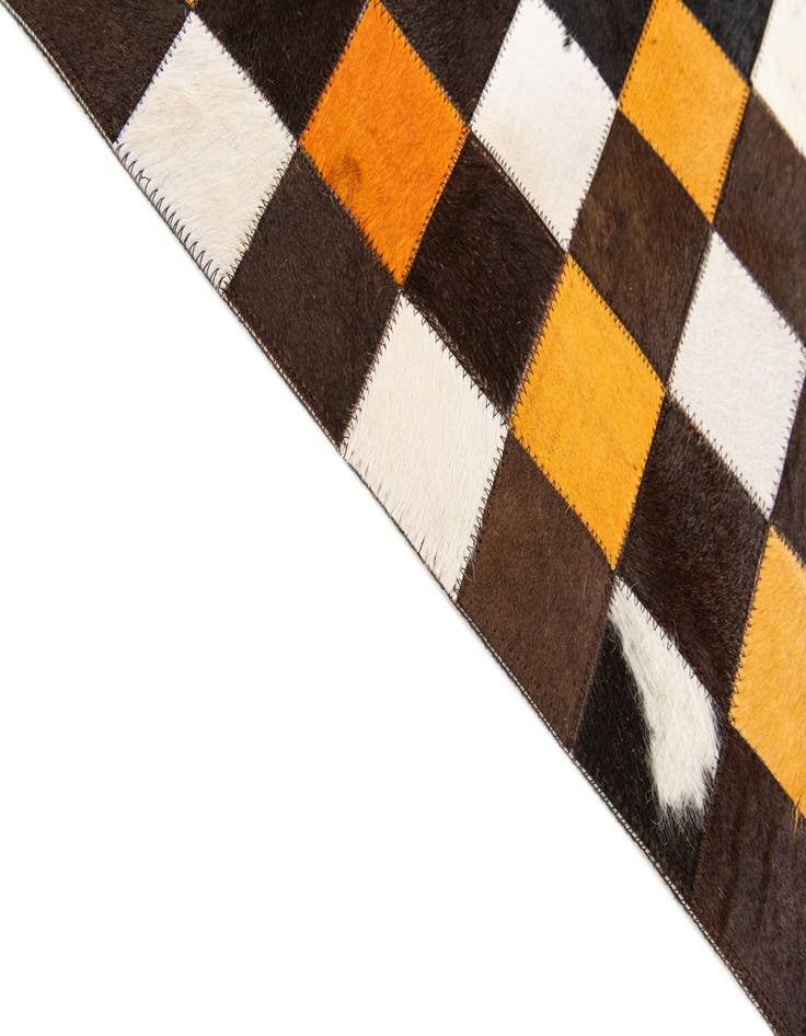 Detail image of  5' 1 x 8' Cowhide Stocks Rug