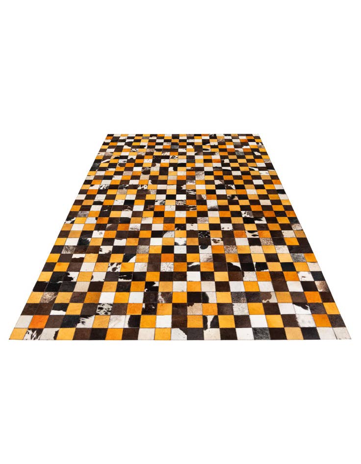 Detail image of  5' 2 x 8' 1 Cowhide Stocks Rug