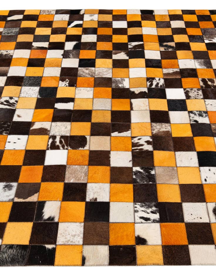 Detail image of  5' 2 x 8' 1 Cowhide Stocks Rug