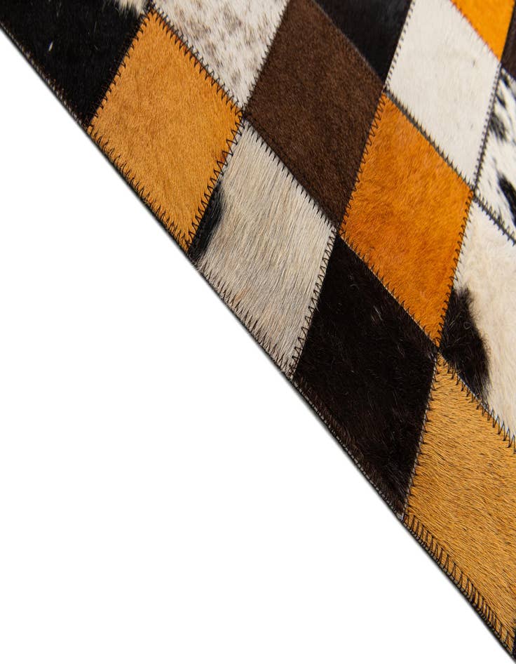 Detail image of  5' 2 x 8' 1 Cowhide Stocks Rug