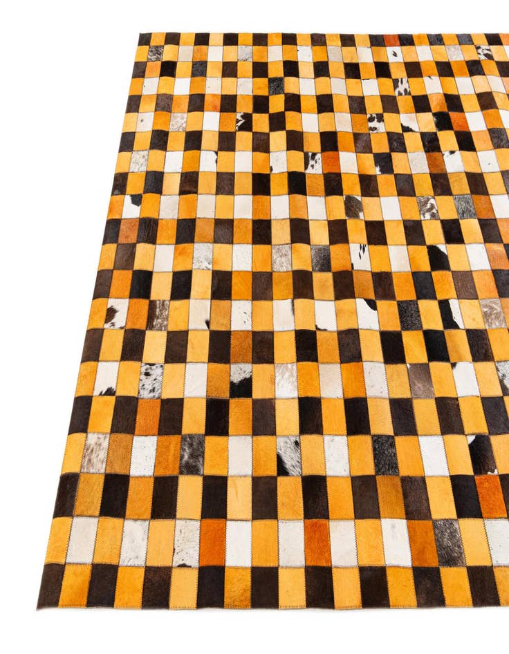 Detail image of  5' 2 x 8' Cowhide Stocks Rug