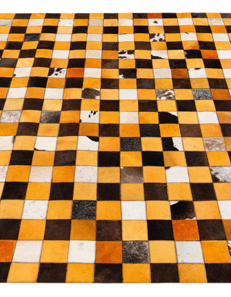 Detail image of  5' 2 x 8' Cowhide Stocks Rug