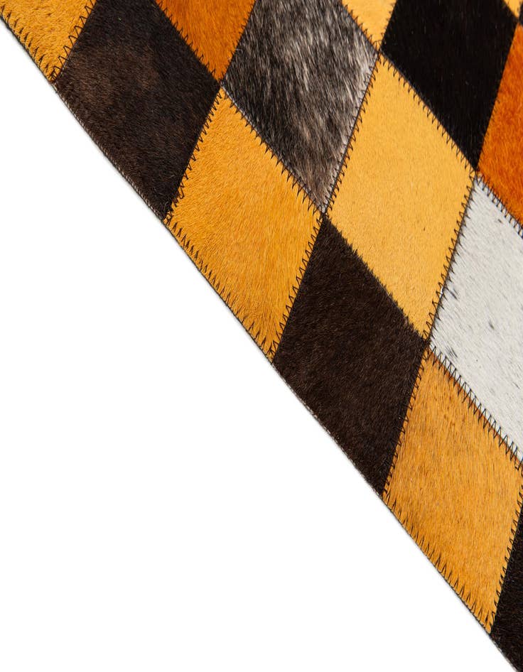 Detail image of  5' 2 x 8' Cowhide Stocks Rug