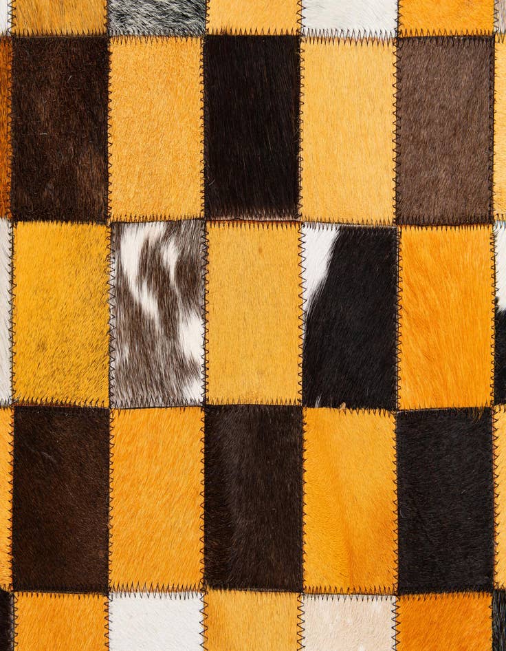 Detail image of  5' 2 x 8' Cowhide Stocks Rug