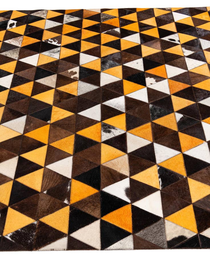 Detail image of  5' 1 x 8' 2 Cowhide Stocks Rug