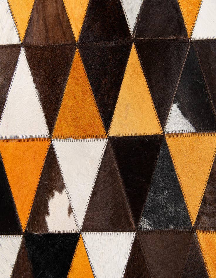 Detail image of  5' 1 x 8' 2 Cowhide Stocks Rug