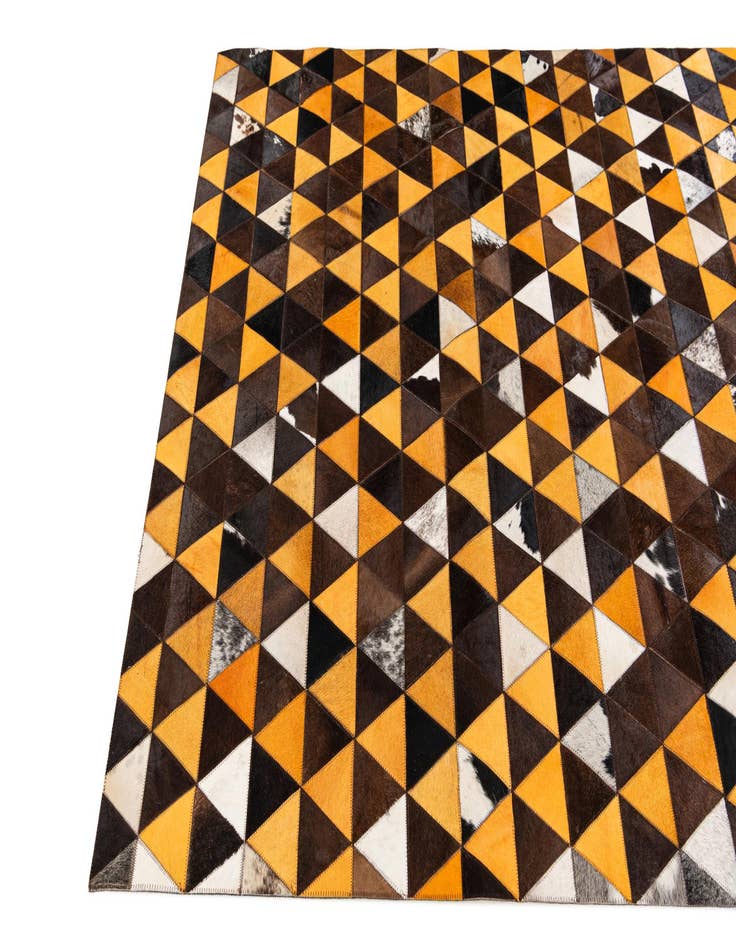 Detail image of  4' 10 x 8' 1 Cowhide Stocks Rug