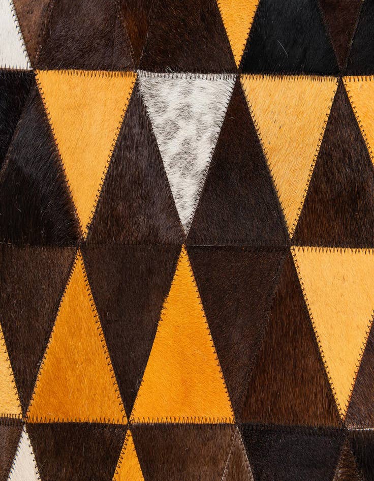 Detail image of  4' 10 x 8' 1 Cowhide Stocks Rug