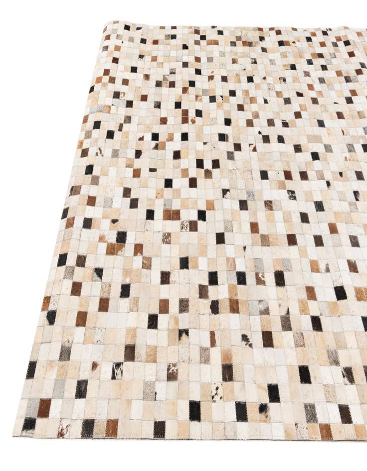 Detail image of  5' 2 x 7' 11 Cowhide Stocks Rug