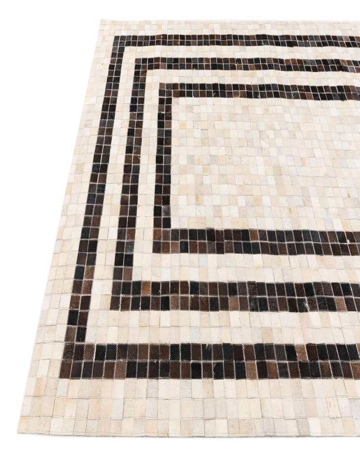 Detail image of  5' 1 x 7' 11 Cowhide Stocks Rug