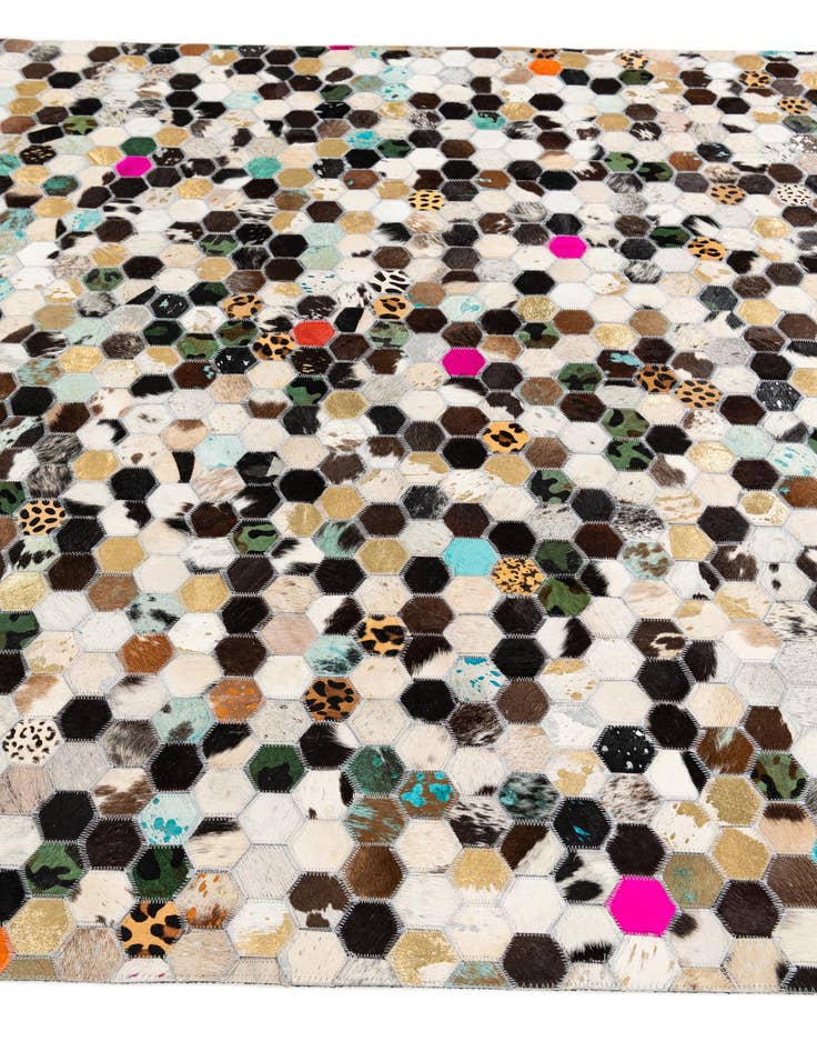 Detail image of  5' 1 x 8' Cowhide Stocks Rug