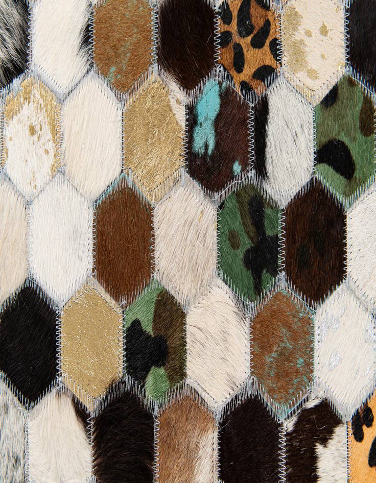 Detail image of  5' 1 x 8' Cowhide Stocks Rug