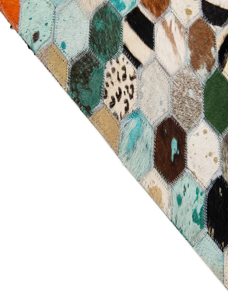 Detail image of  5' 1 x 7' 11 Cowhide Stocks Rug