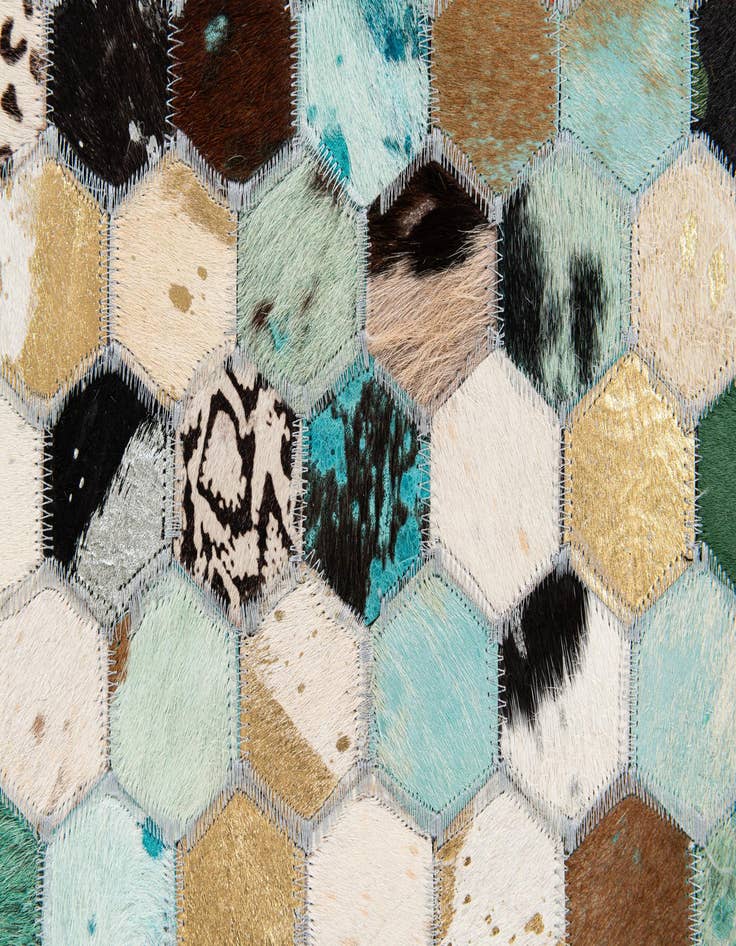 Detail image of  5' 1 x 7' 11 Cowhide Stocks Rug