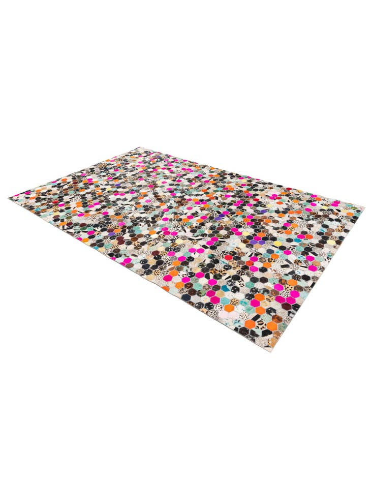 Detail image of  5' 1 x 7' 10 Cowhide Stocks Rug