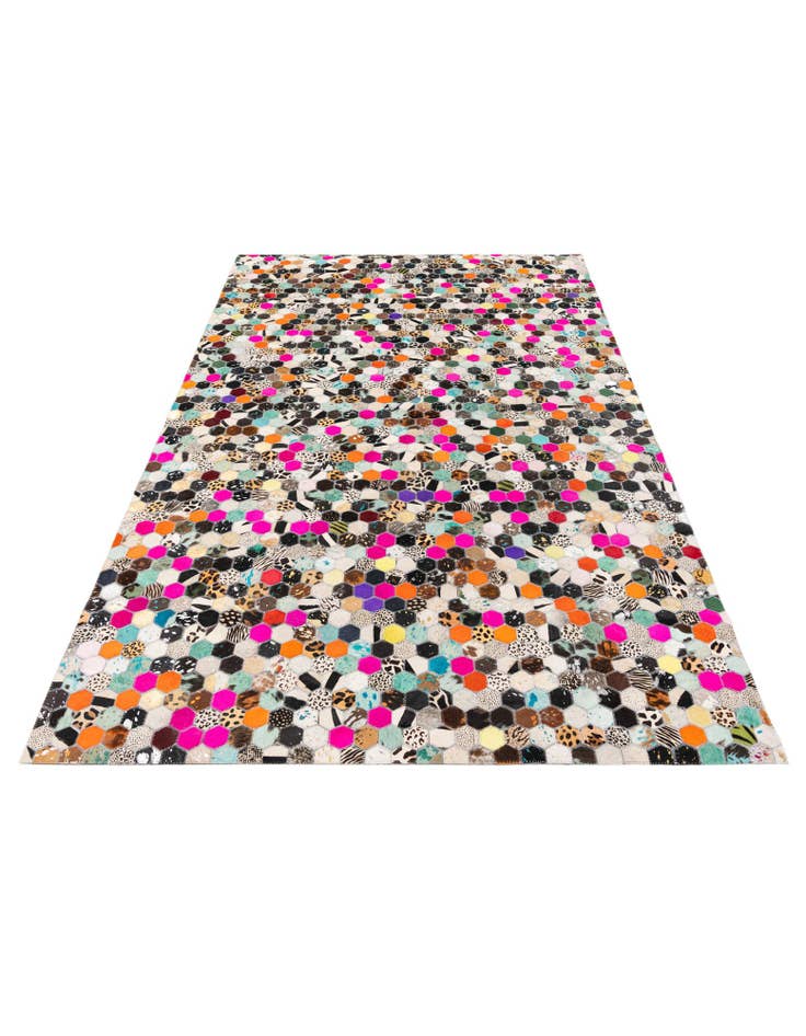 Detail image of  5' 1 x 7' 10 Cowhide Stocks Rug