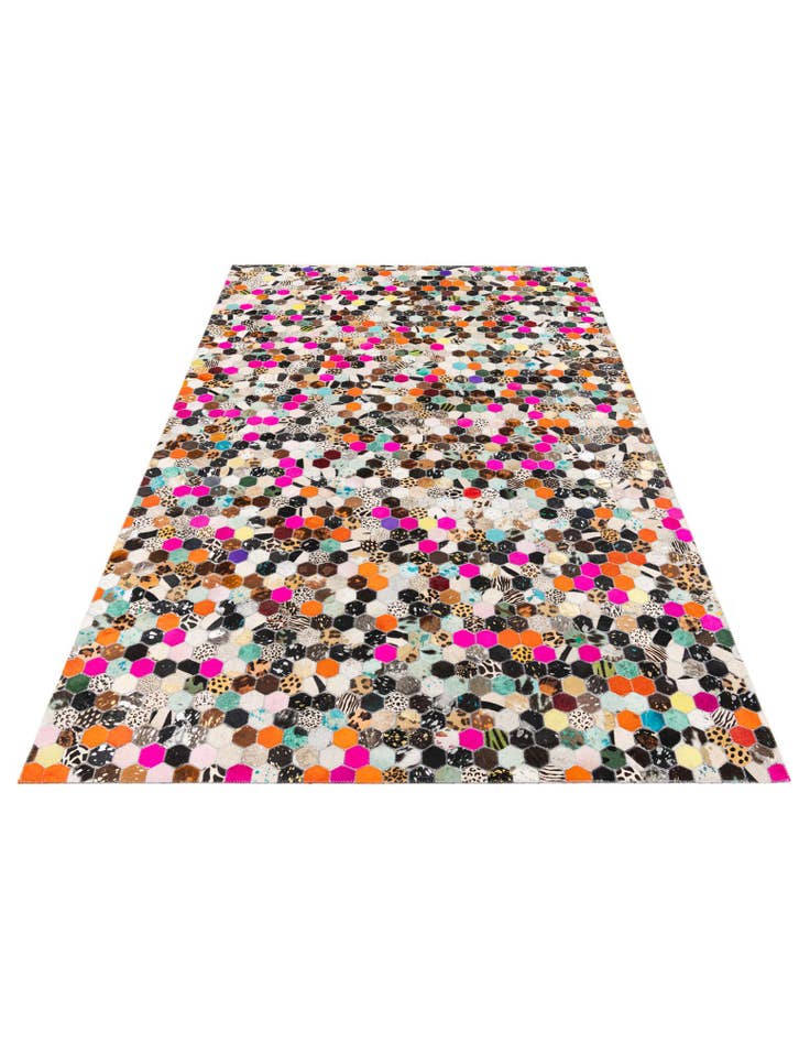 Detail image of  5' 1 x 7' 11 Cowhide Stocks Rug