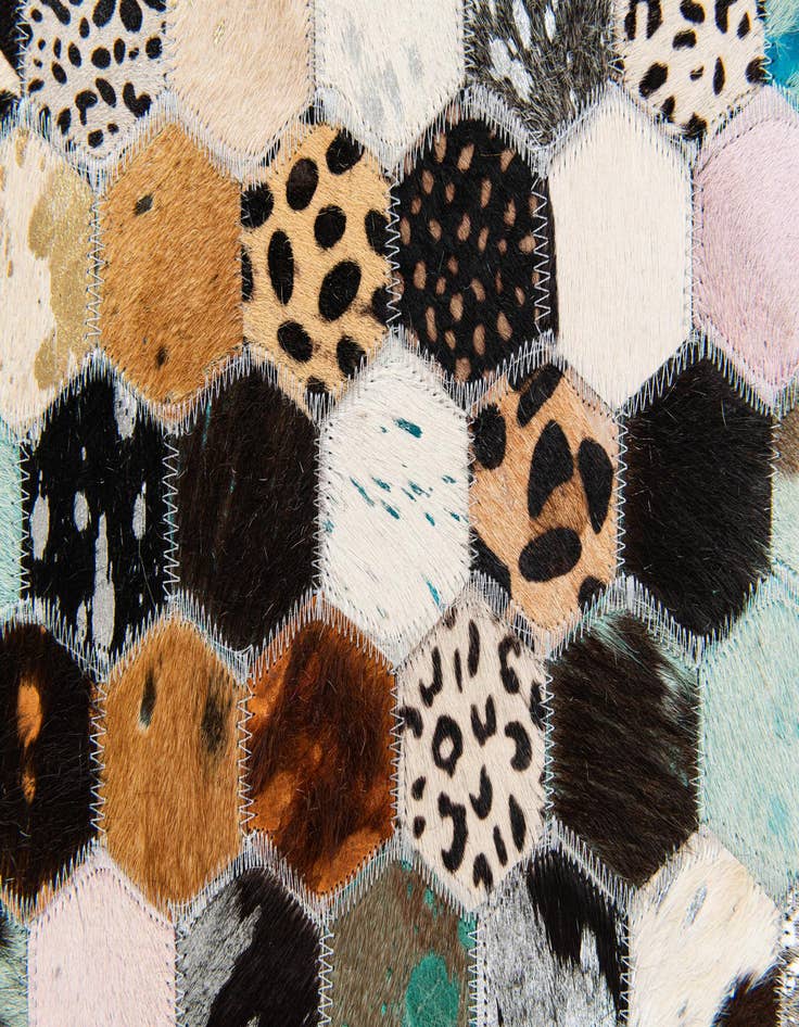 Detail image of  5' 1 x 7' 11 Cowhide Stocks Rug