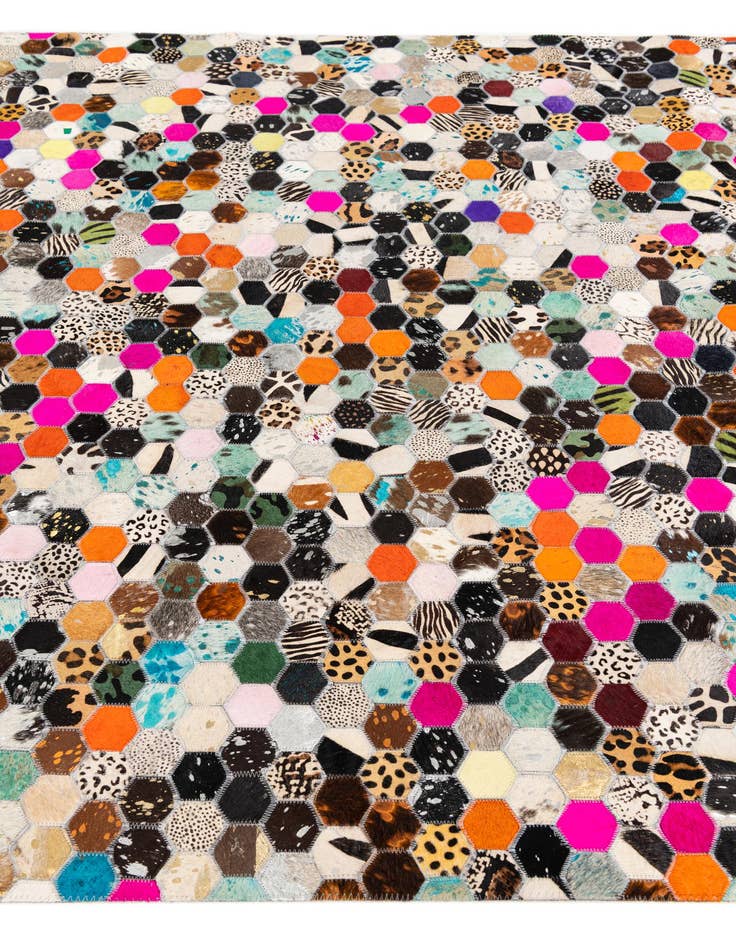 Detail image of  5' x 7' 11 Cowhide Stocks Rug