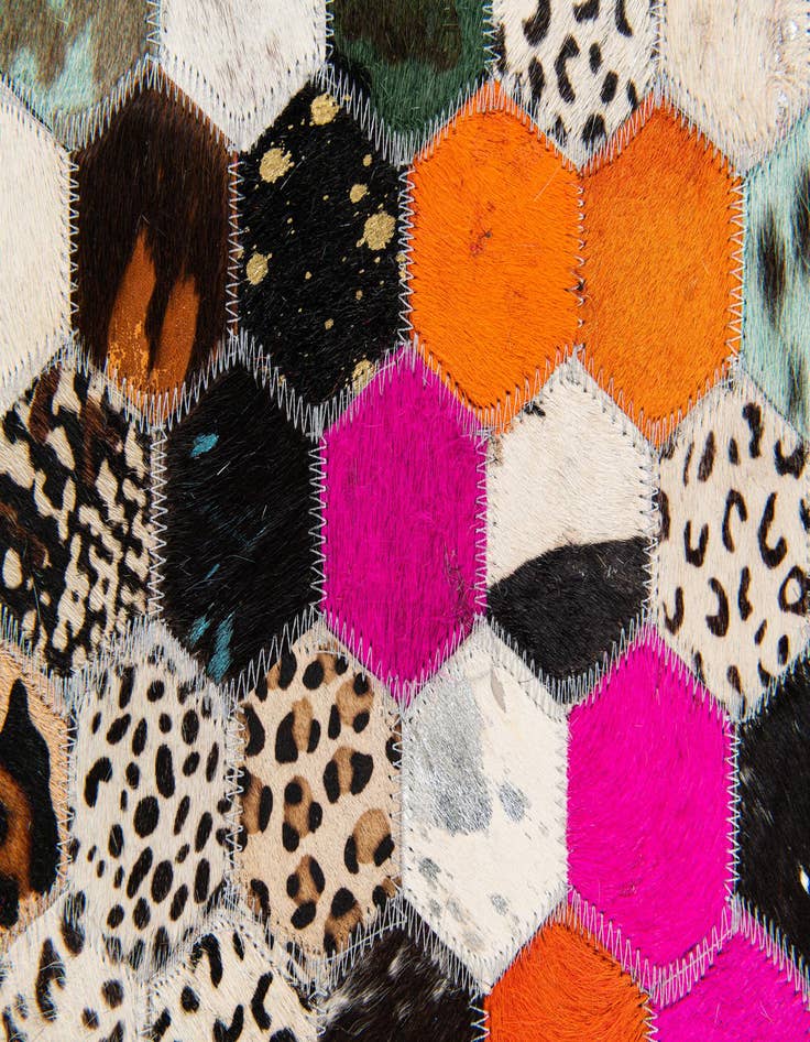 Detail image of  5' x 7' 11 Cowhide Stocks Rug