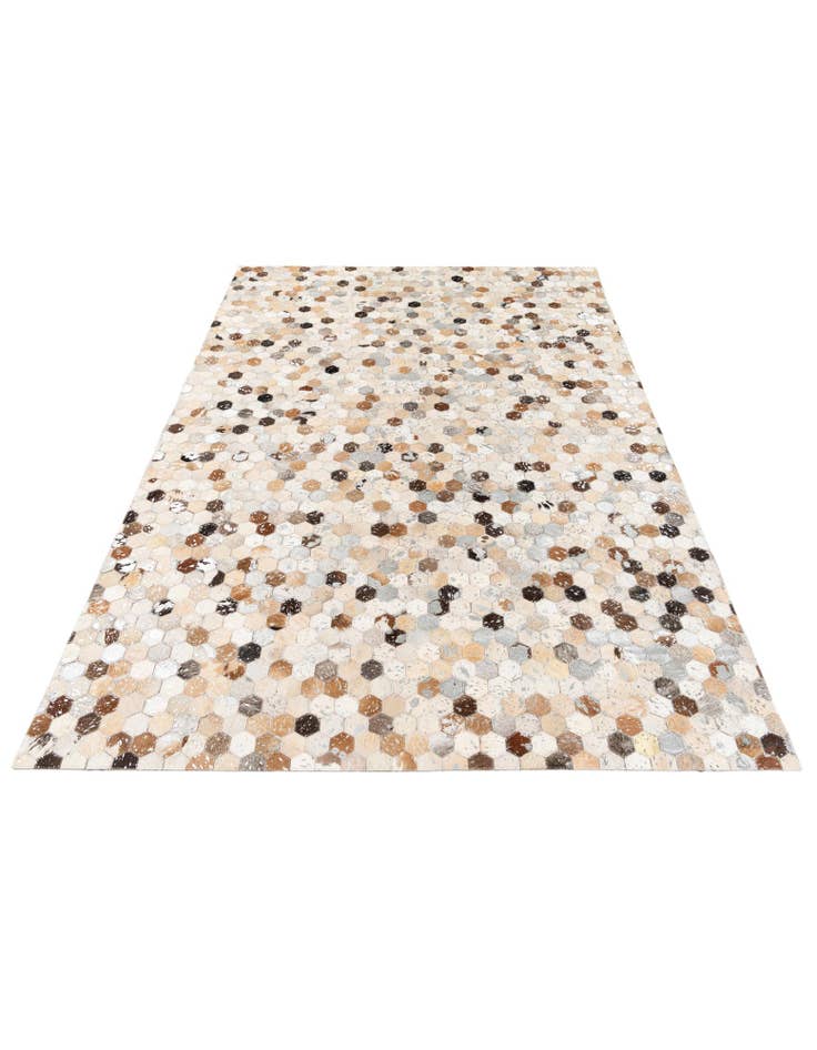 Detail image of  5' 2 x 7' 5 Cowhide Stocks Rug