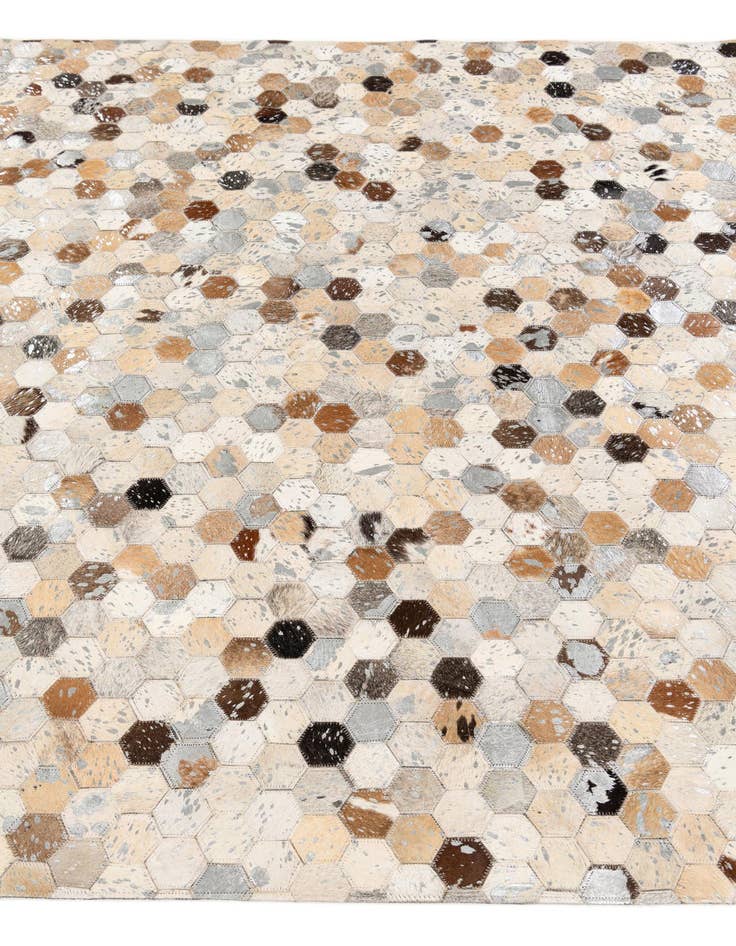 Detail image of  5' 2 x 7' 5 Cowhide Stocks Rug