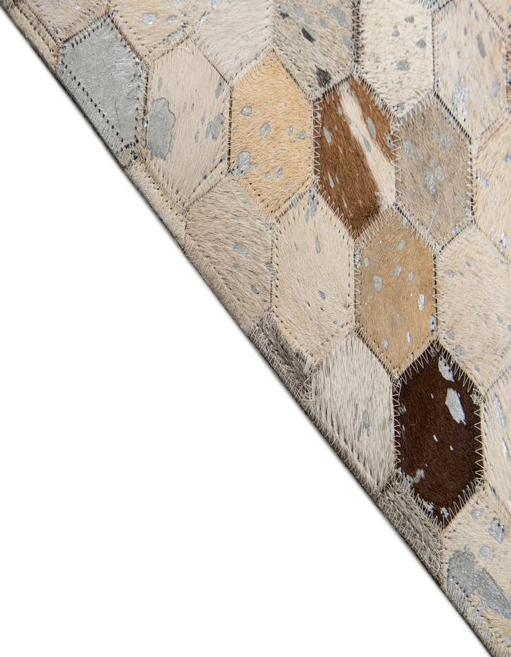 Detail image of  5' 2 x 7' 5 Cowhide Stocks Rug
