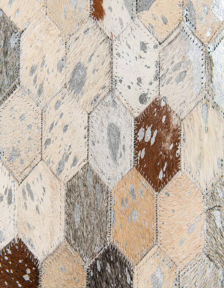 Detail image of  5' 2 x 7' 5 Cowhide Stocks Rug