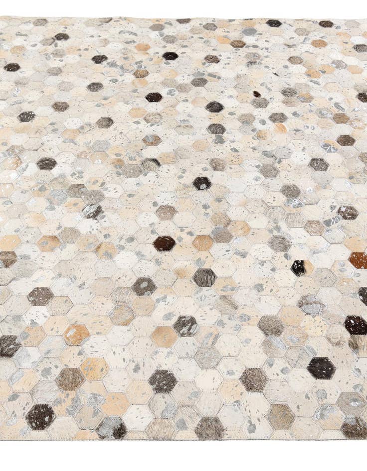 Detail image of  5' 1 x 8' 1 Cowhide Stocks Rug