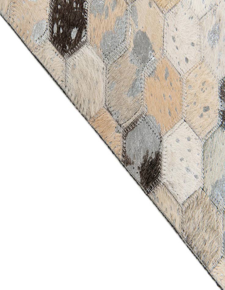 Detail image of  5' 1 x 8' 1 Cowhide Stocks Rug
