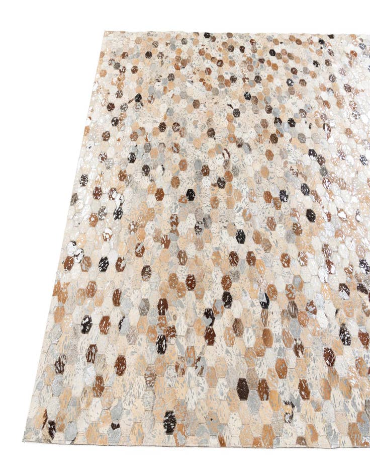 Detail image of  5' 4 x 7' 6 Cowhide Stocks Rug