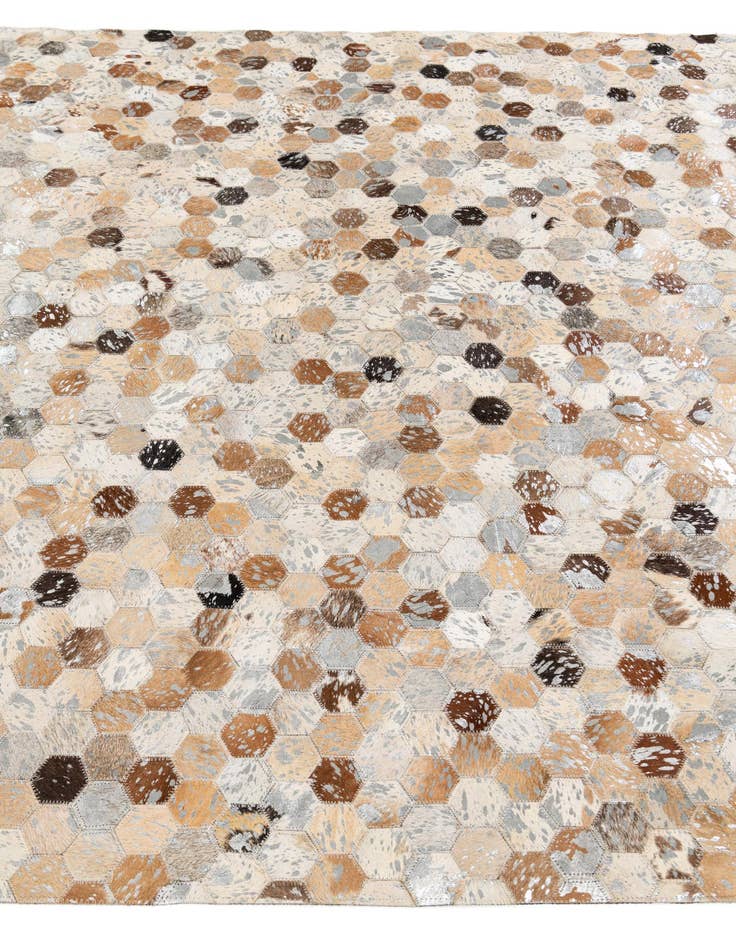 Detail image of  5' 4 x 7' 6 Cowhide Stocks Rug