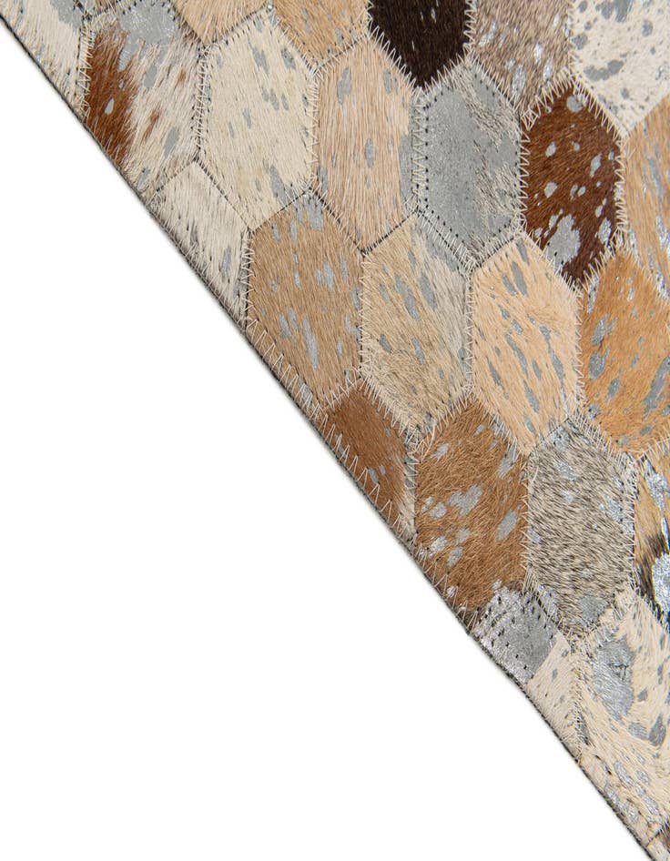 Detail image of  5' 4 x 7' 6 Cowhide Stocks Rug