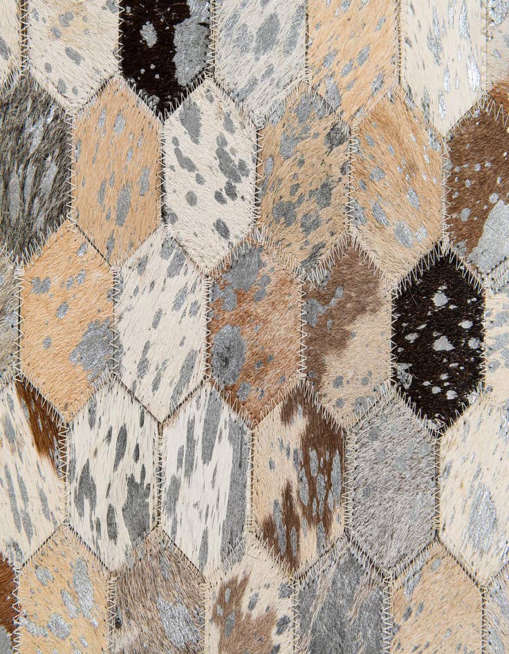 Detail image of  5' 4 x 7' 6 Cowhide Stocks Rug