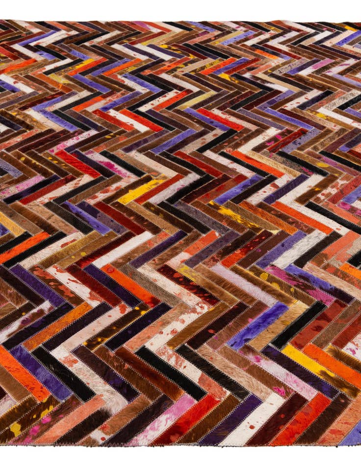 Detail image of  5' 4 x 7' 6 Cowhide Stocks Rug