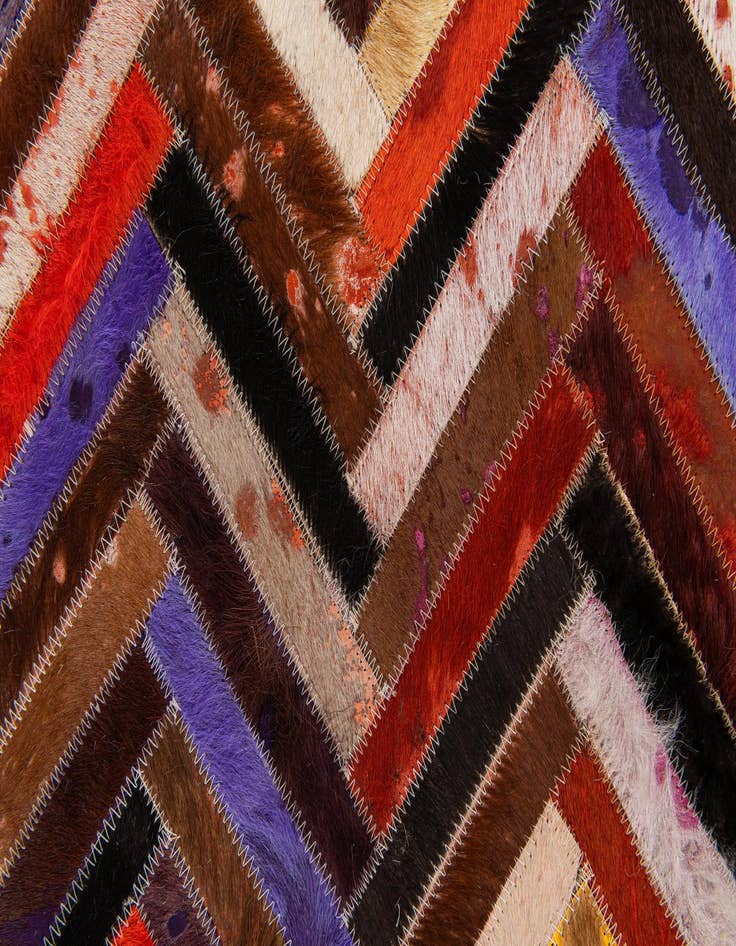 Detail image of  5' 4 x 7' 6 Cowhide Stocks Rug