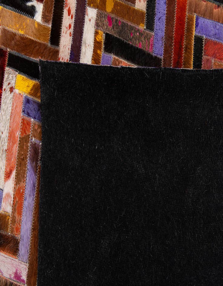 Detail image of  5' 4 x 7' 6 Cowhide Stocks Rug