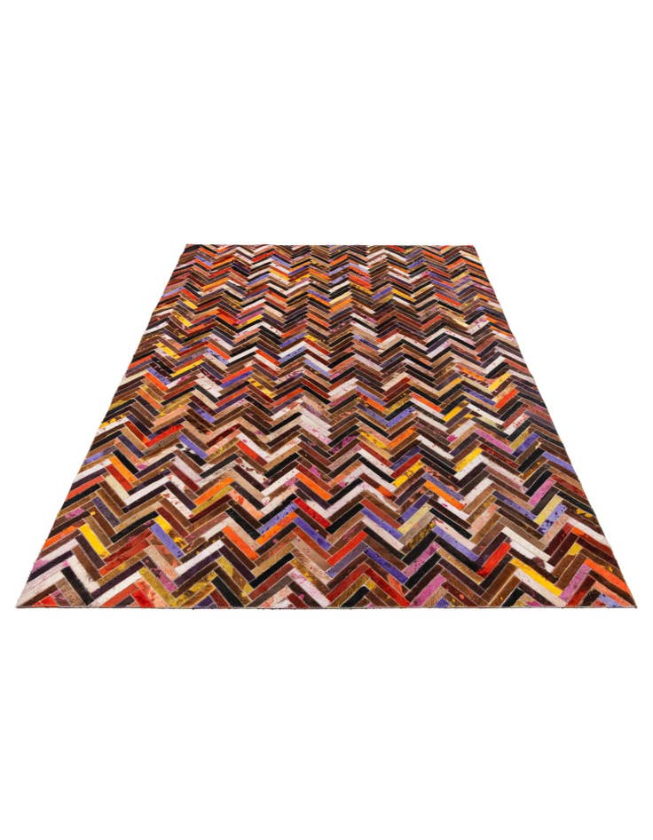 Detail image of  5' 5 x 7' 6 Cowhide Stocks Rug