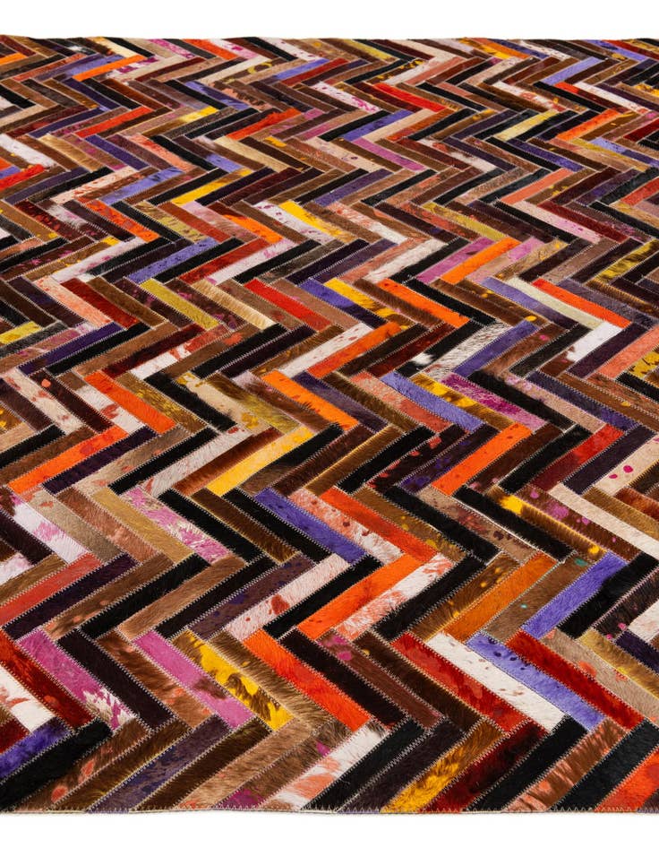 Detail image of  5' 5 x 7' 6 Cowhide Stocks Rug