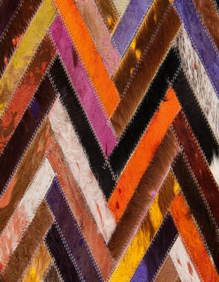 Detail image of  5' 5 x 7' 6 Cowhide Stocks Rug