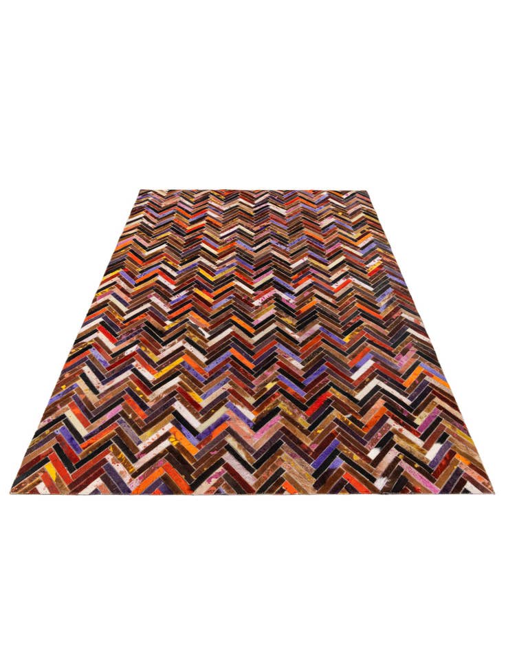 Detail image of  5' 5 x 7' 7 Cowhide Stocks Rug