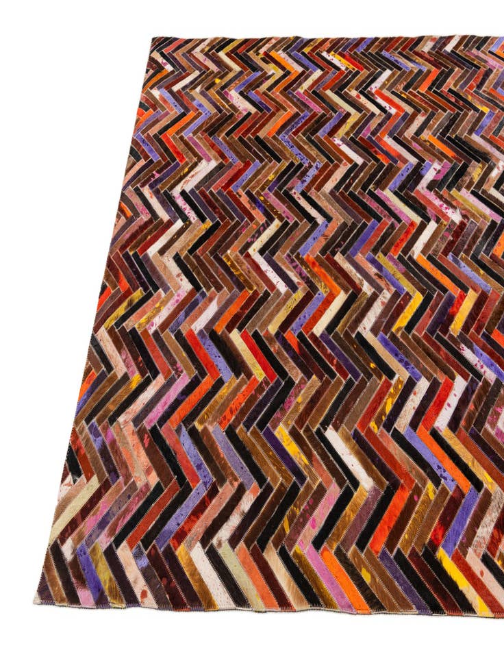 Detail image of  5' 5 x 7' 7 Cowhide Stocks Rug