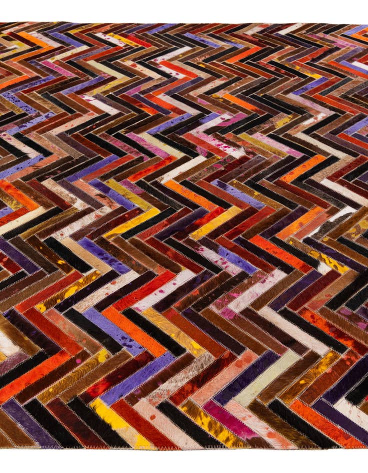 Detail image of  5' 5 x 7' 7 Cowhide Stocks Rug