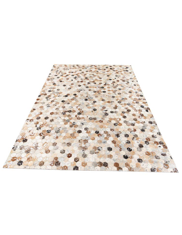 Detail image of  5' 3 x 7' 6 Cowhide Stocks Rug