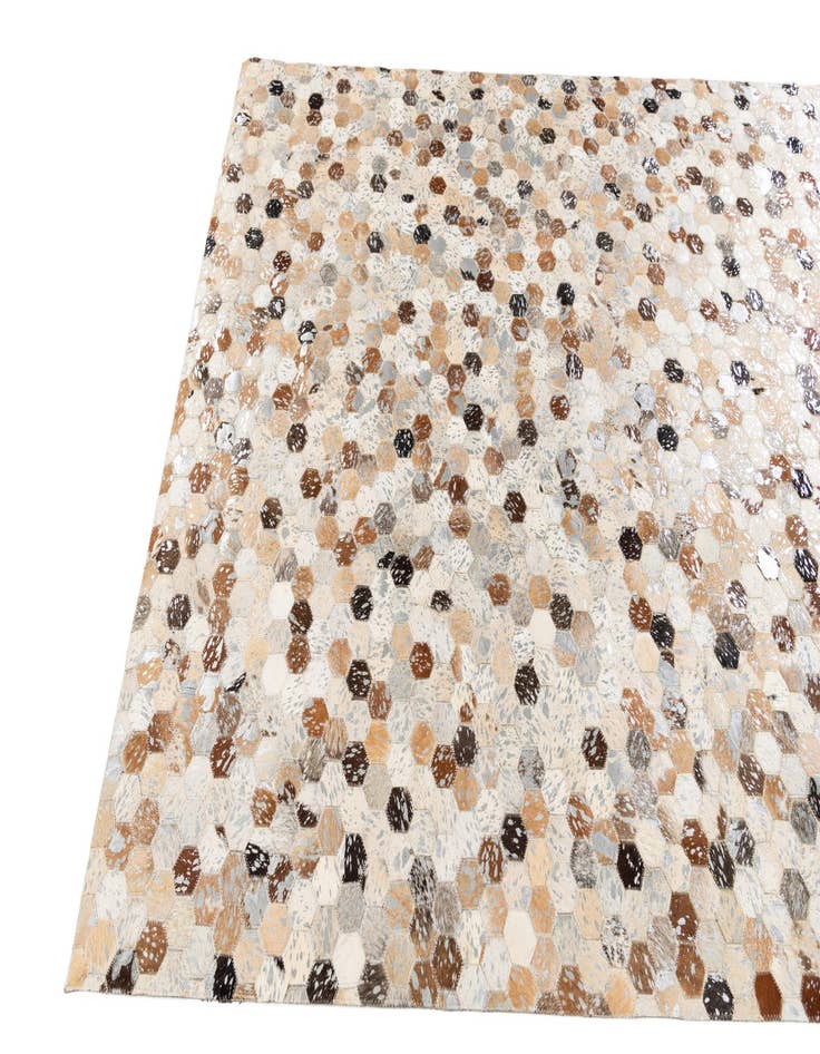 Detail image of  5' 3 x 7' 6 Cowhide Stocks Rug