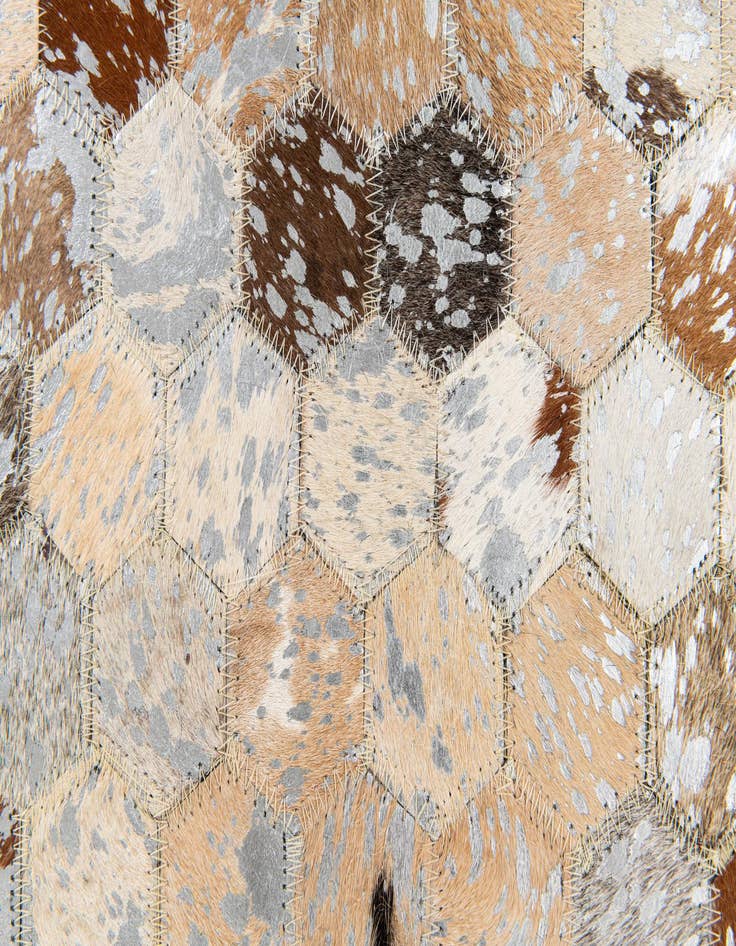 Detail image of  5' 3 x 7' 6 Cowhide Stocks Rug
