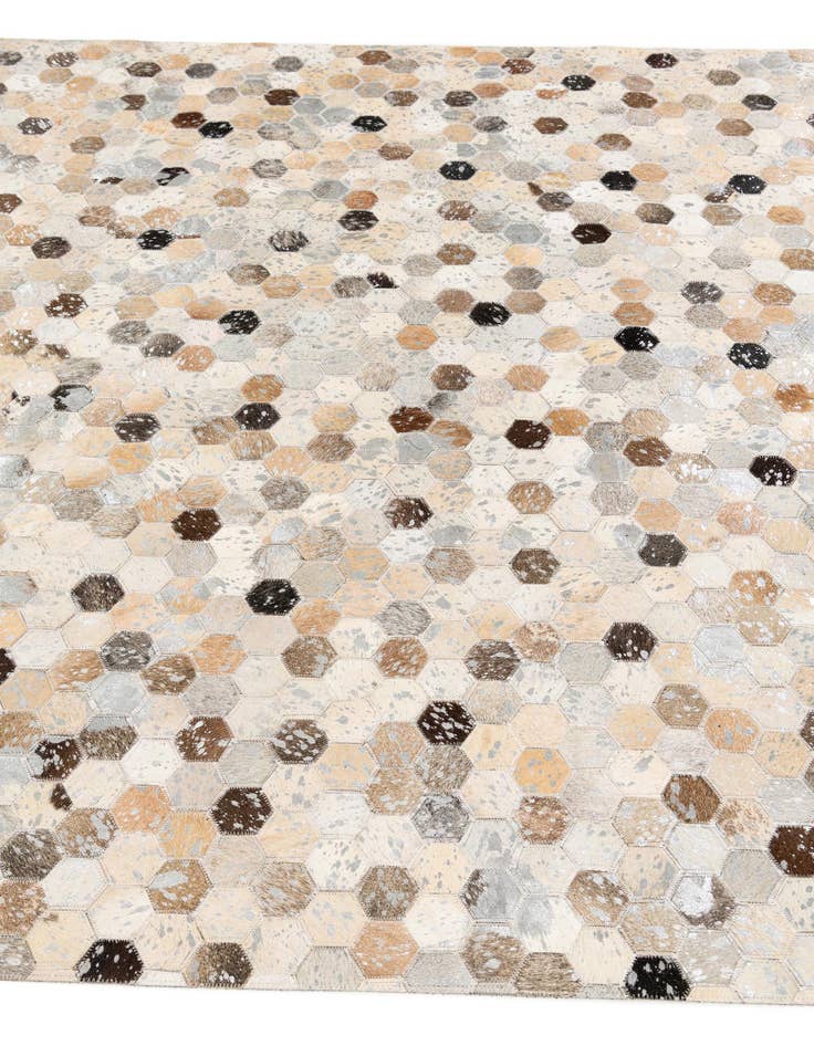 Detail image of  5' 3 x 7' 9 Cowhide Stocks Rug