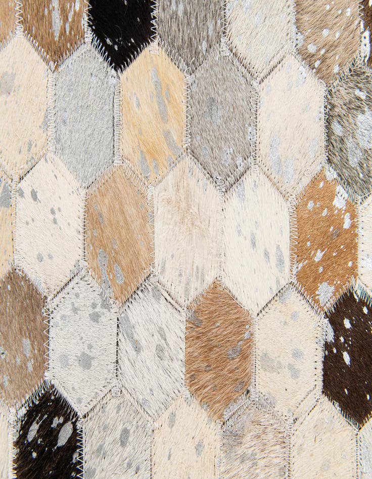 Detail image of  5' 3 x 7' 9 Cowhide Stocks Rug